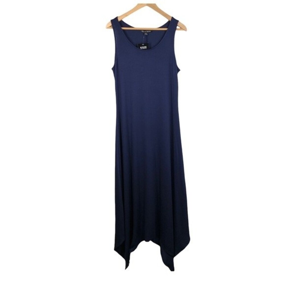 Boston Proper Dress Blue Asymmetrical Hem Sleeveless Medium USA